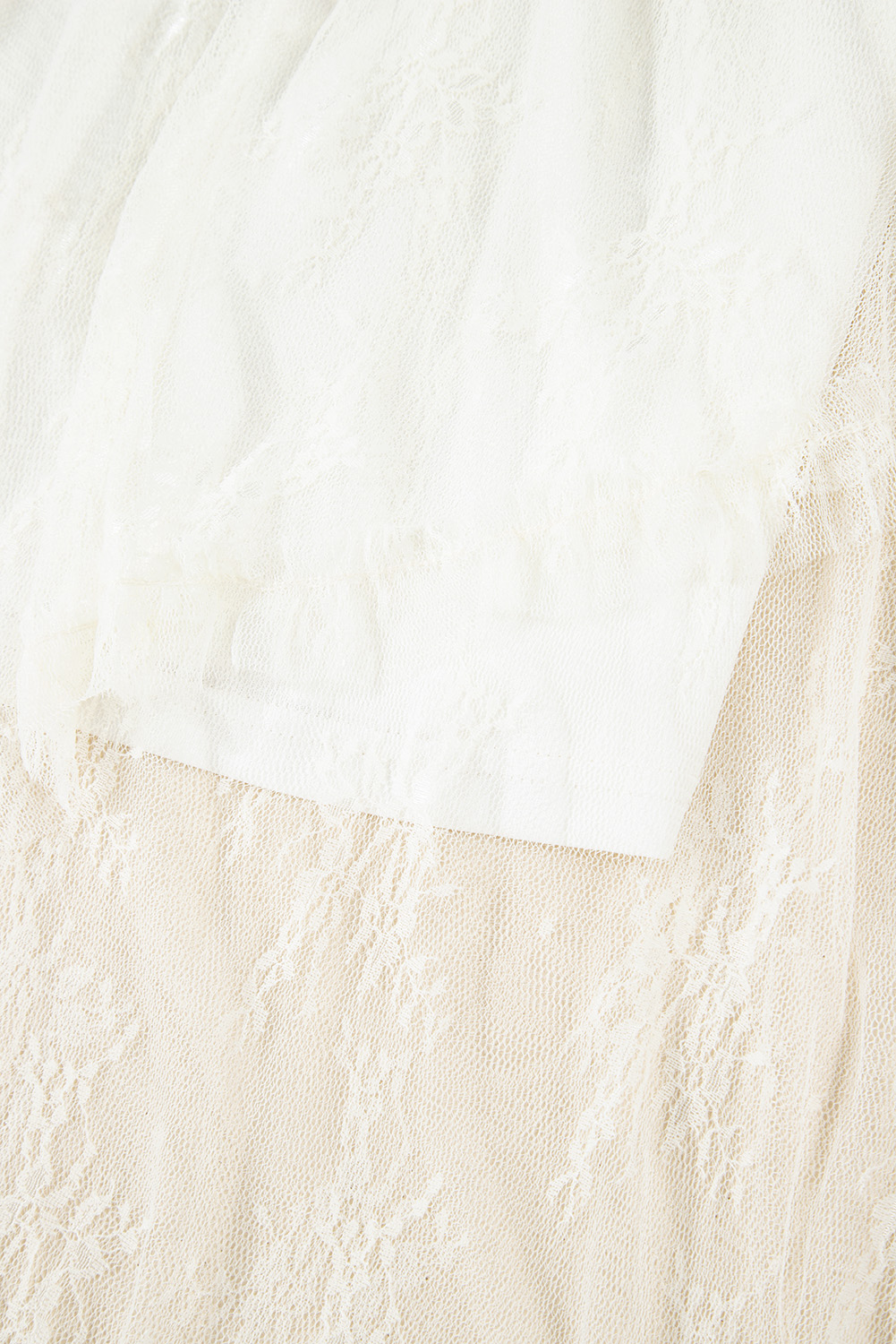 Apricot Lace Cascading Tiered High Waist Maxi Skirt