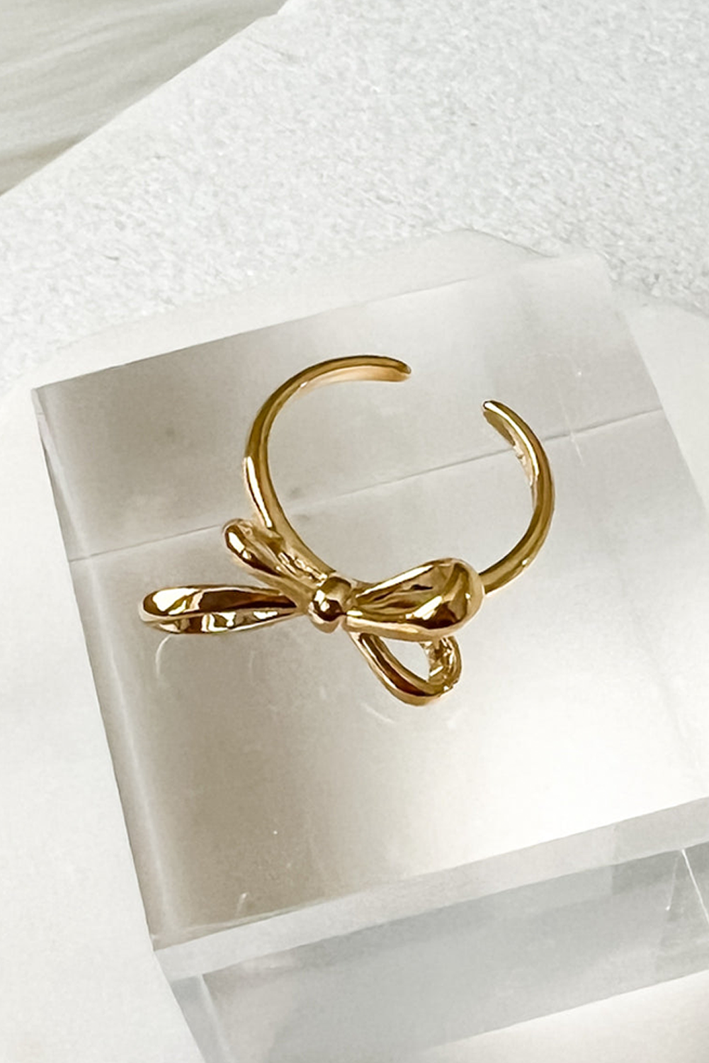 Gold Plated Alloy Half Open Bow Ring