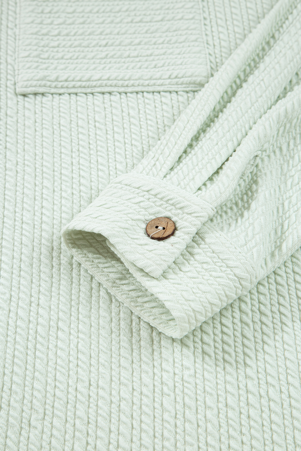 Clearly Aqua Textured Patched Chest Pocket Shirt and Pants Set