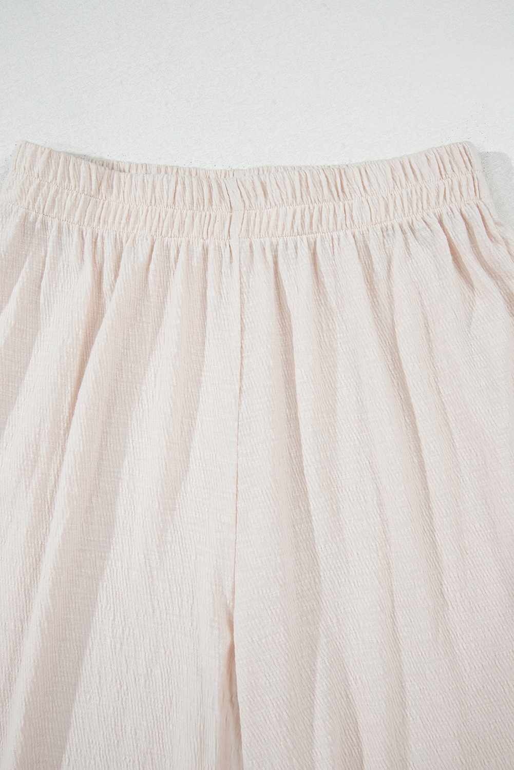 Apricot Buttoned V Neck Tank Top and Wide Leg Pants Casual Outfit