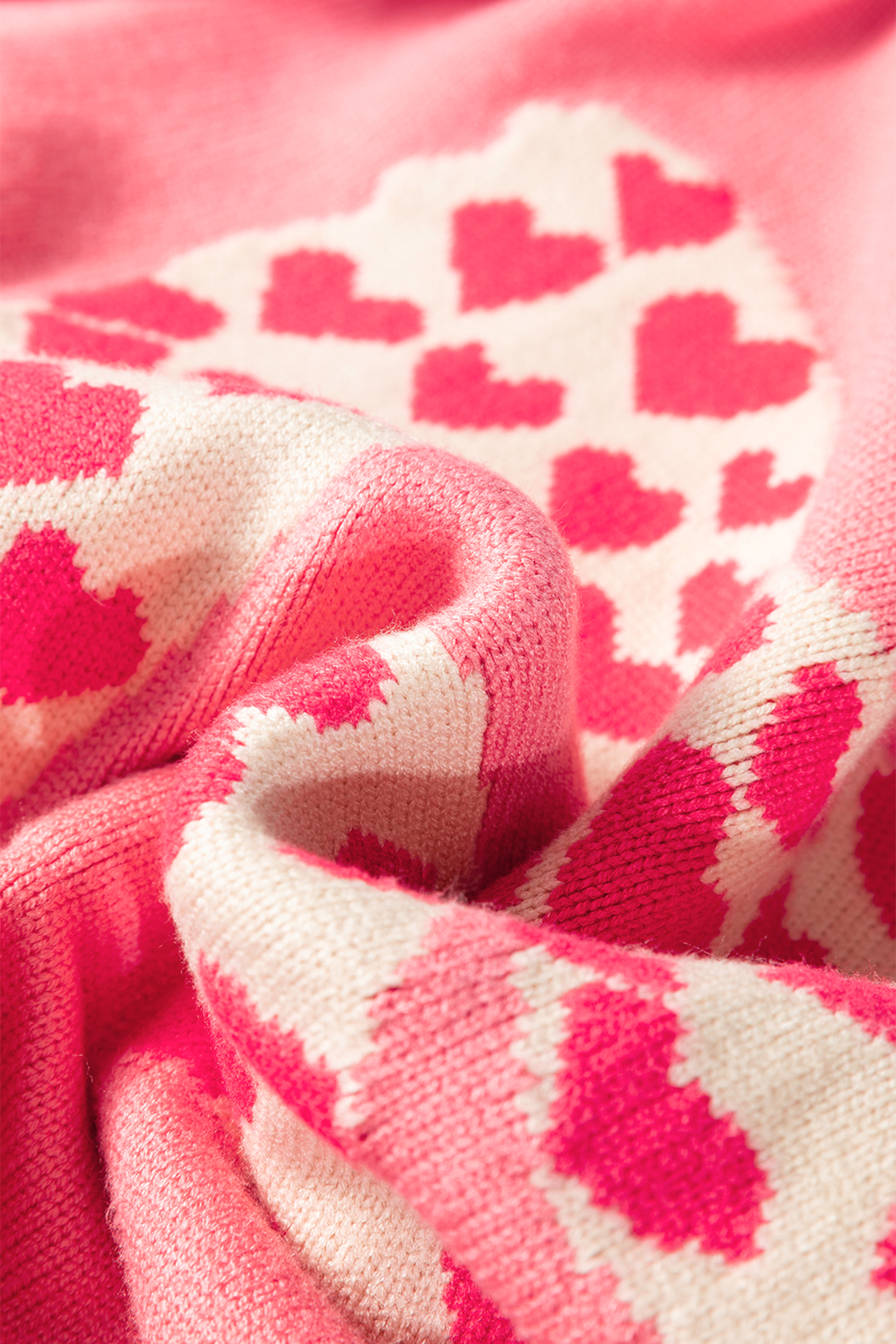 White Heart Bow Graphic Valentine Sweater