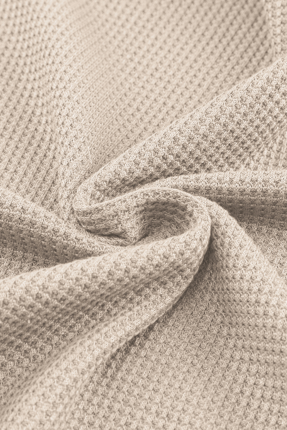 Smoke Gray Textured Round Neck Long Sleeve Top