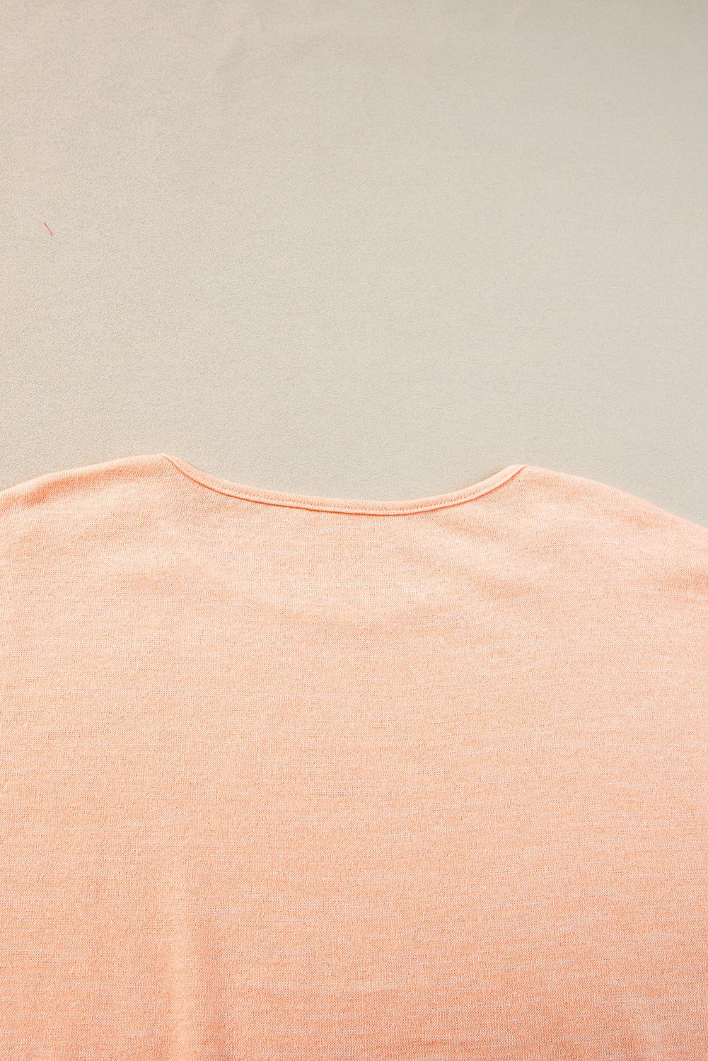 Apricot Pink Button Detail Batwing Sleeve Casual Tee
