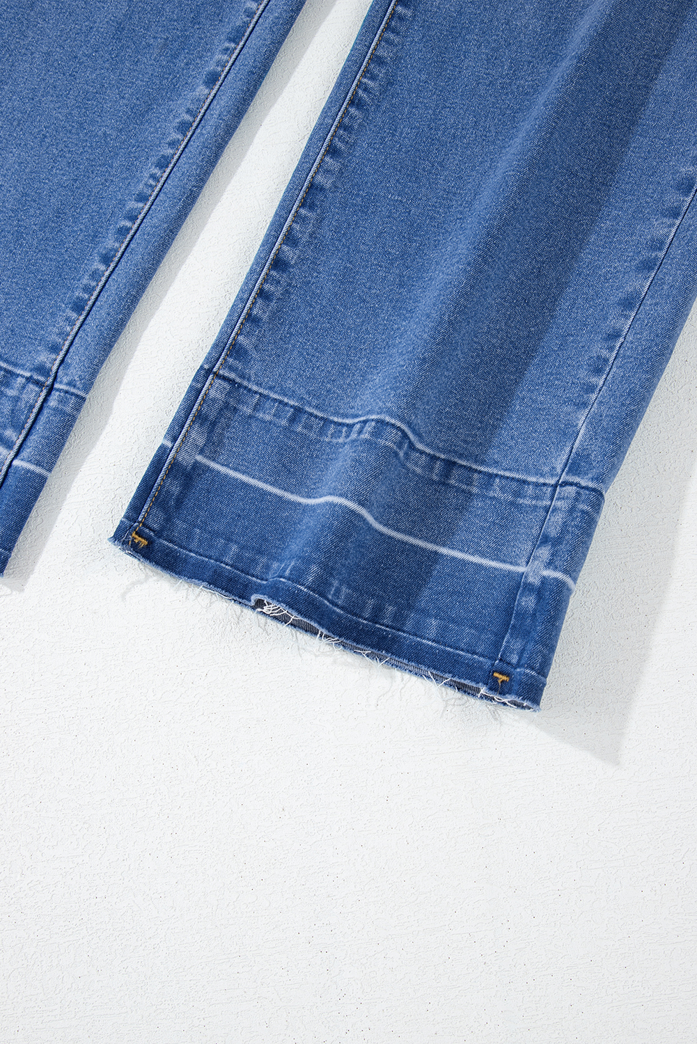 Real Teal Raw Hem Unique Cuffs Straight High Rise Loose Jeans