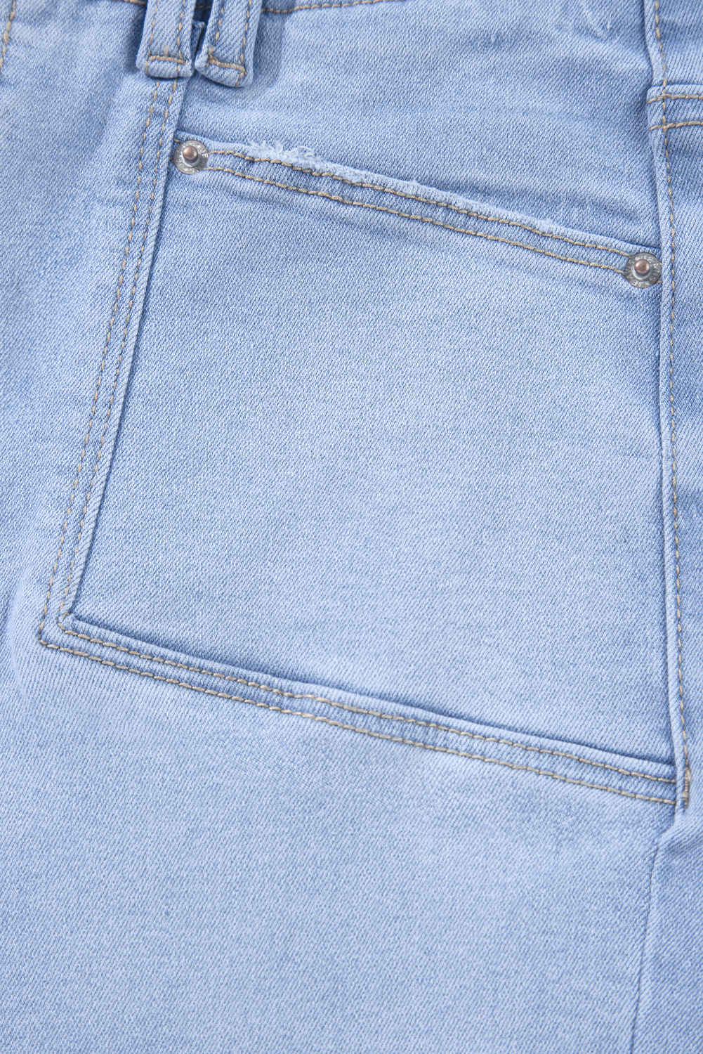 Beau Blue Loose Straight Leg Cropped High Waist Jeans