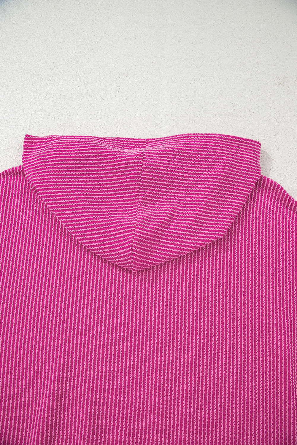 Smoke Gray Twisted Rib Texture Solid Hoodie