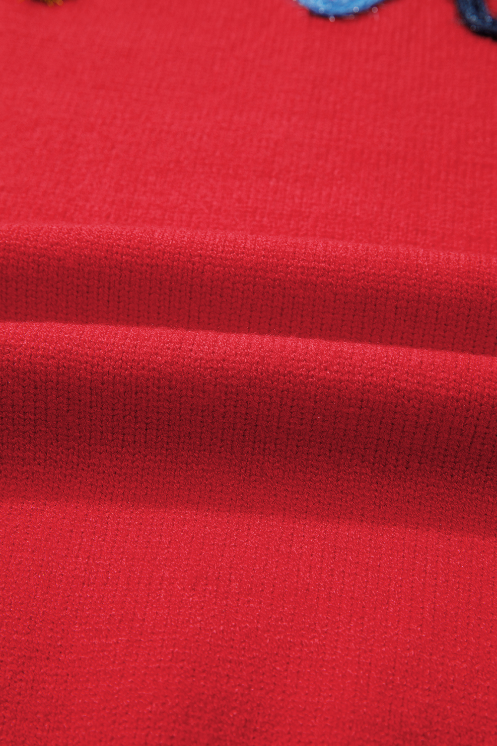 Fiery Red Tinsel Merry Letter Drop Shoulder Baggy Sweater