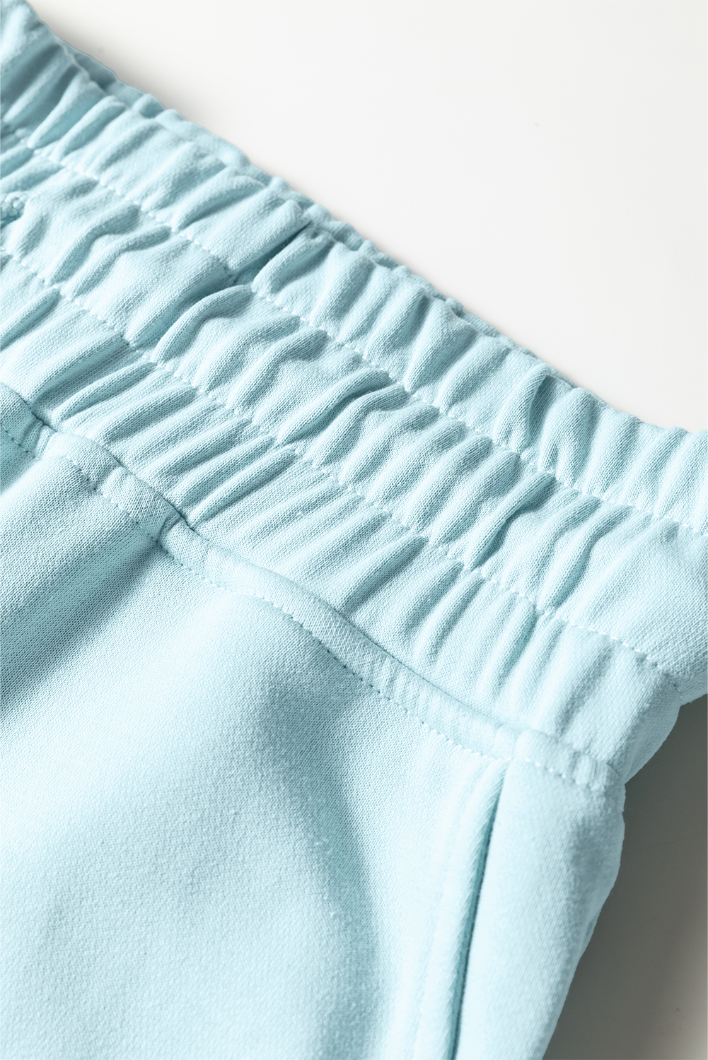 Bright Green Drop Shoulder Puff Sleeve Crop Pullover Drawstring Wide Leg Pants Set