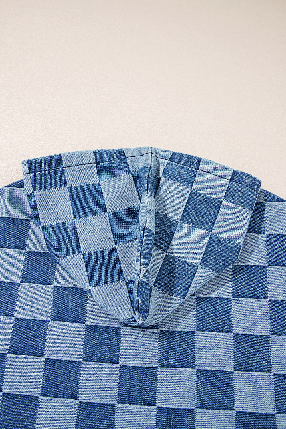 Dark Grey Checkered Denim Wide Leg Jeans