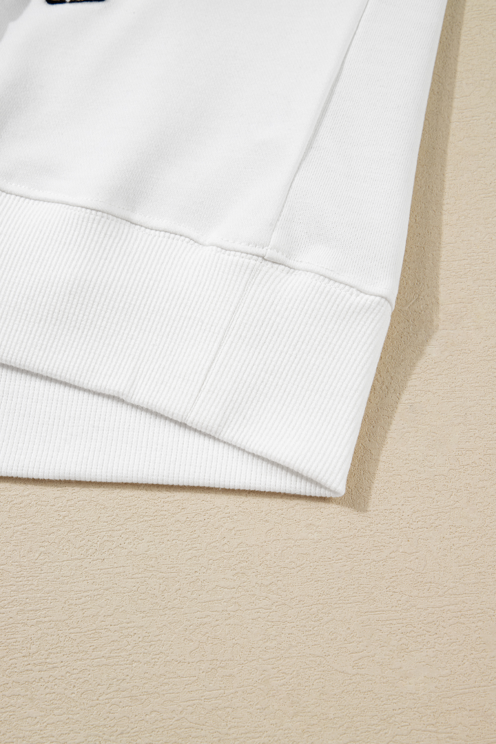 Black CLASSY UNTIL KICKOFF Plush Letter Patched Loose Sweatshirt