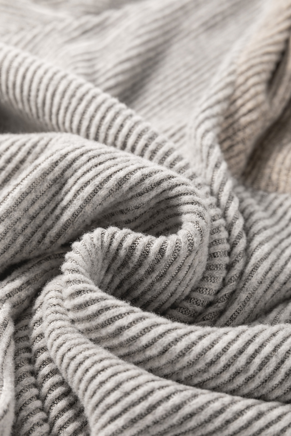 Contrast Ribbed Loose Fit Long Sleeve Top