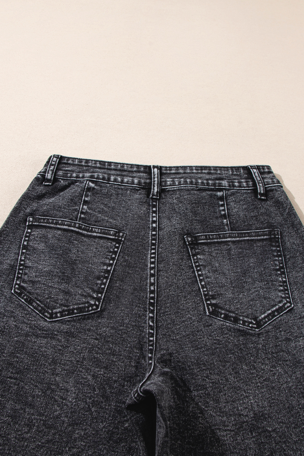 Light Blue Chic Patch Pocket Straight Leg Loose Jeans