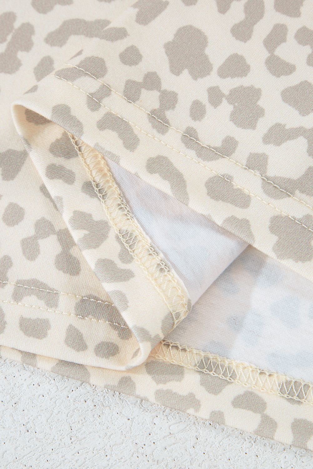 Yellow MAMA Letter Graphic Leopard Loose Tee