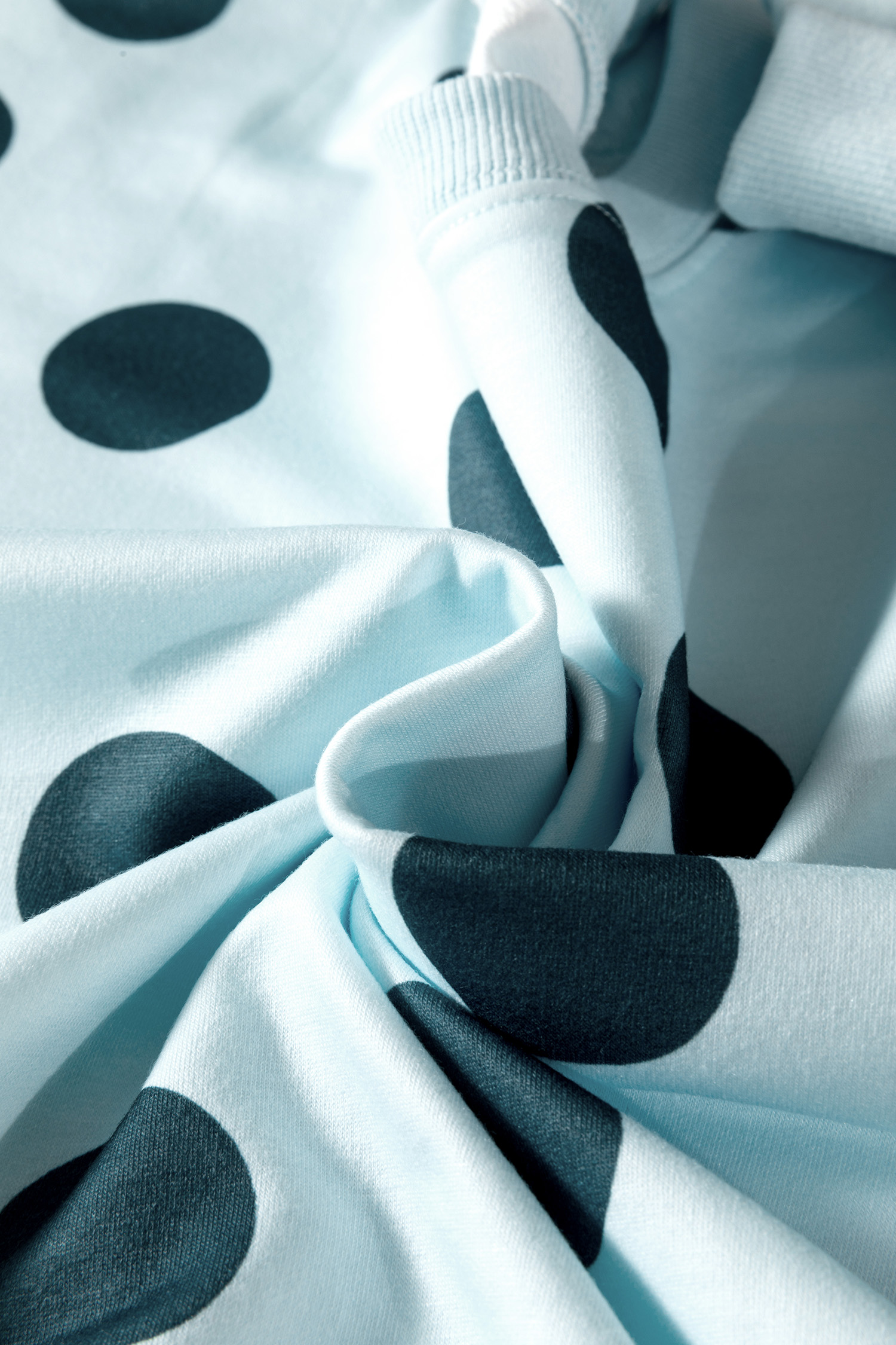 Beige Polka Dot Print Drop Shoulder Pullover Drawstring Jogger Pant Set