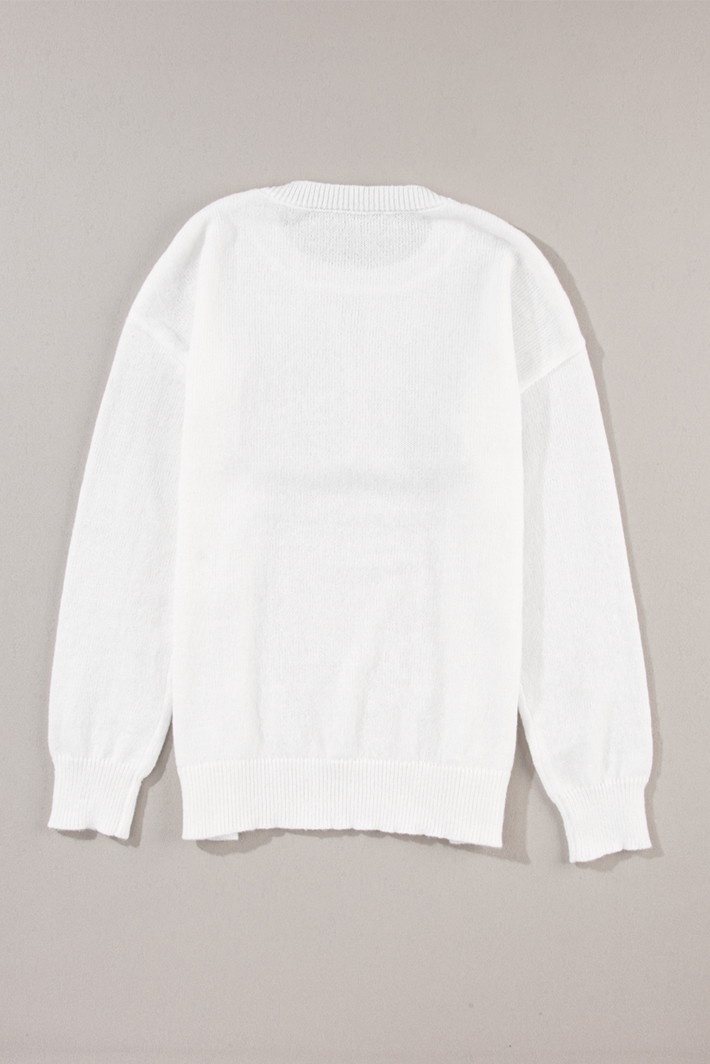 White Merry & Bright Round Neck Casual Sweater
