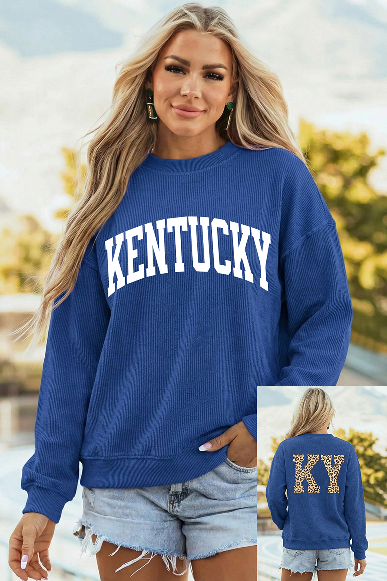 Green Camouflage KENTUCKY Crew Neck Summer Top