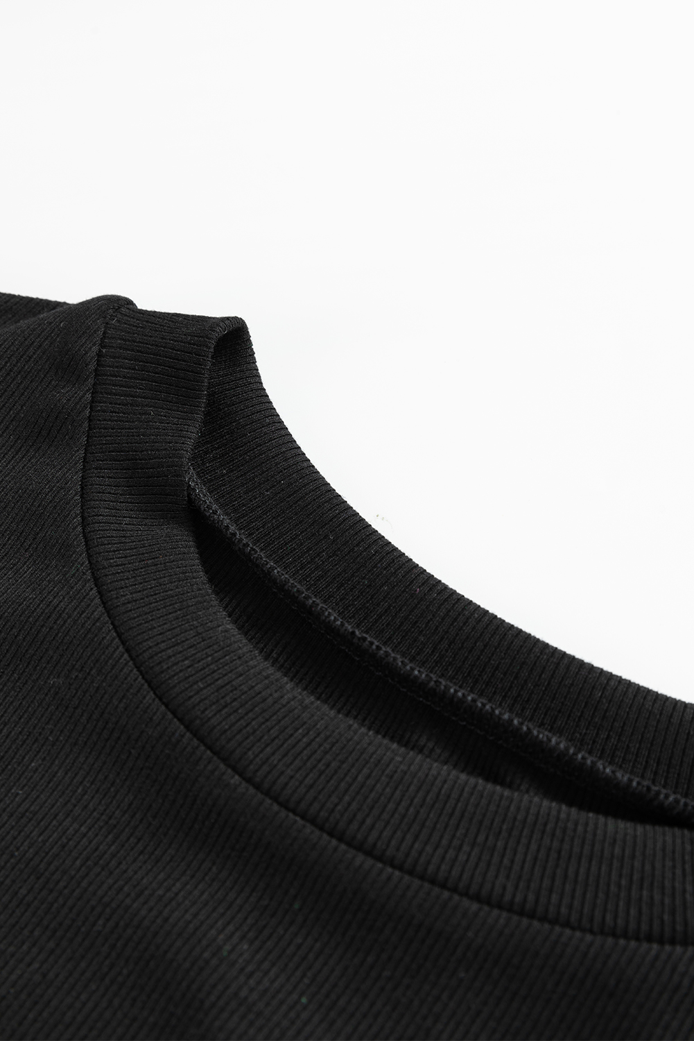 Black GAME DAY Checkered Letter Graphic Leatherette Ruffle Sleeve Top