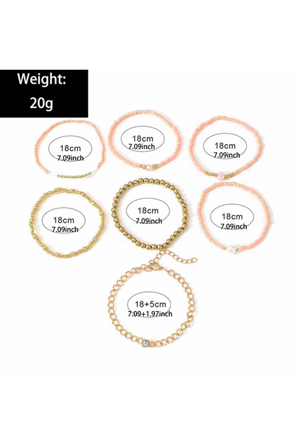 Gold Simple Beaded Multi Layer Bracelet