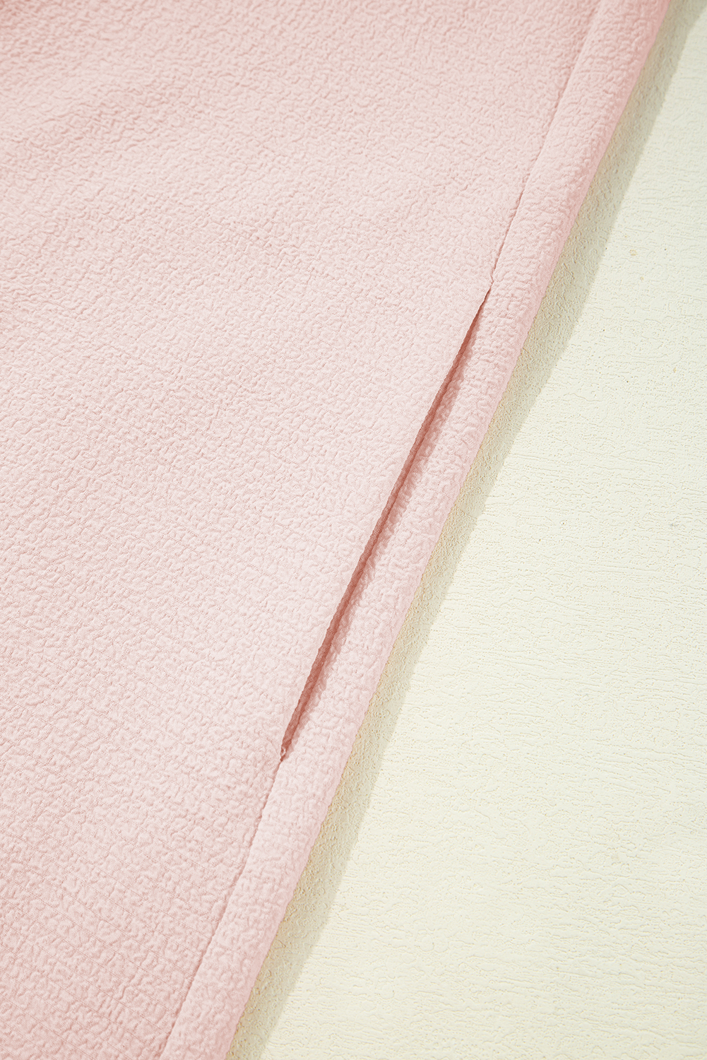 Beau Blue Textured Bow Knot Frilled Butterfly Sleeve Blouse