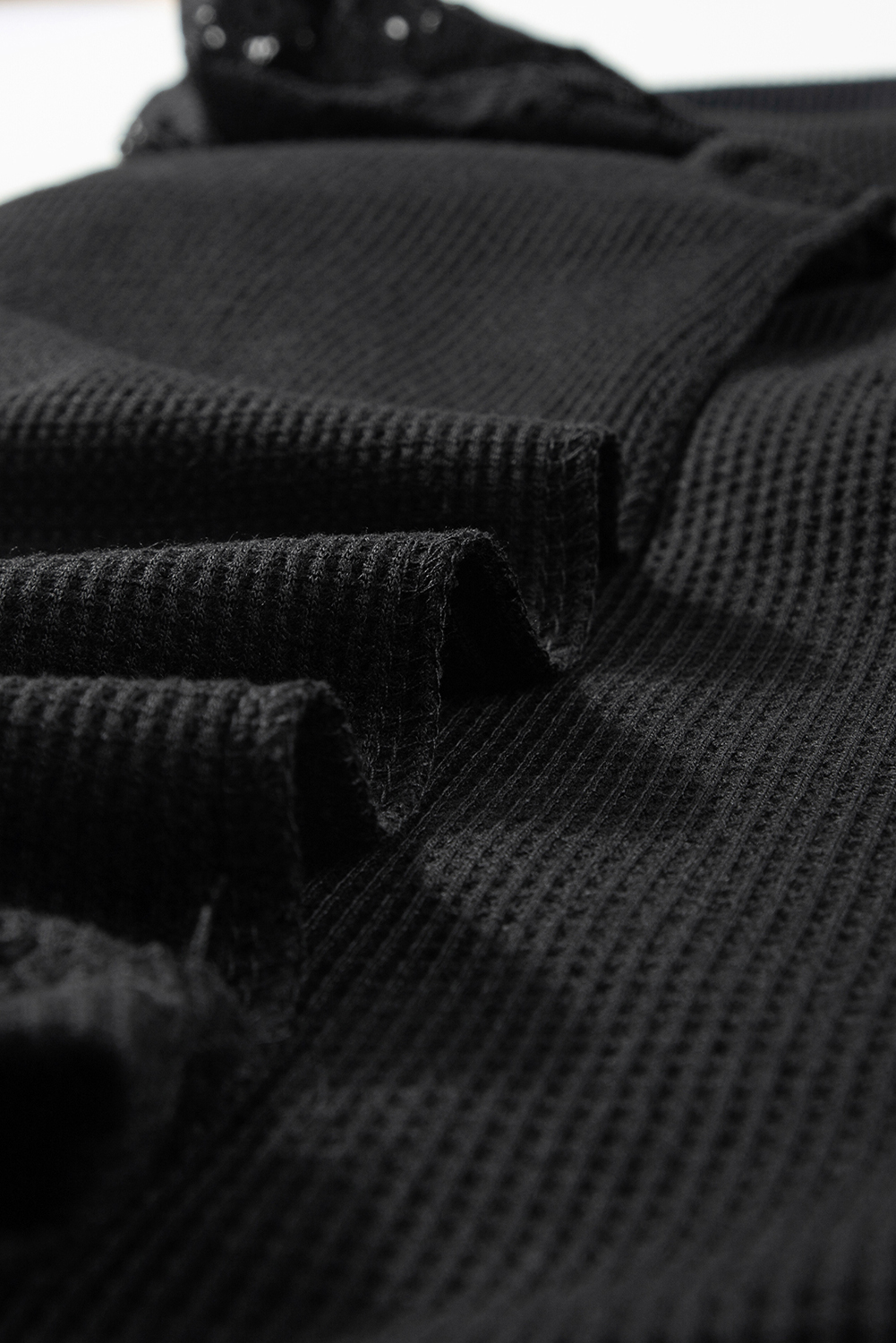 White Lace Long Sleeve Textured Pullover