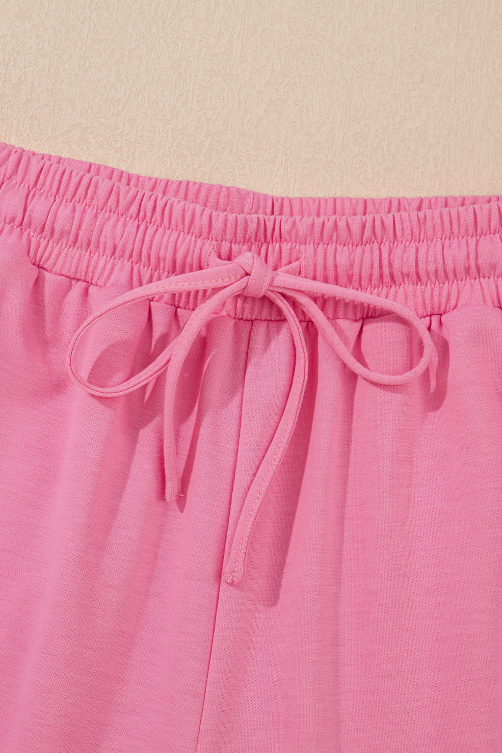 Sachet Pink Varsity Stripe Detail Casual Tee and Pants Leisure 2pcs Set