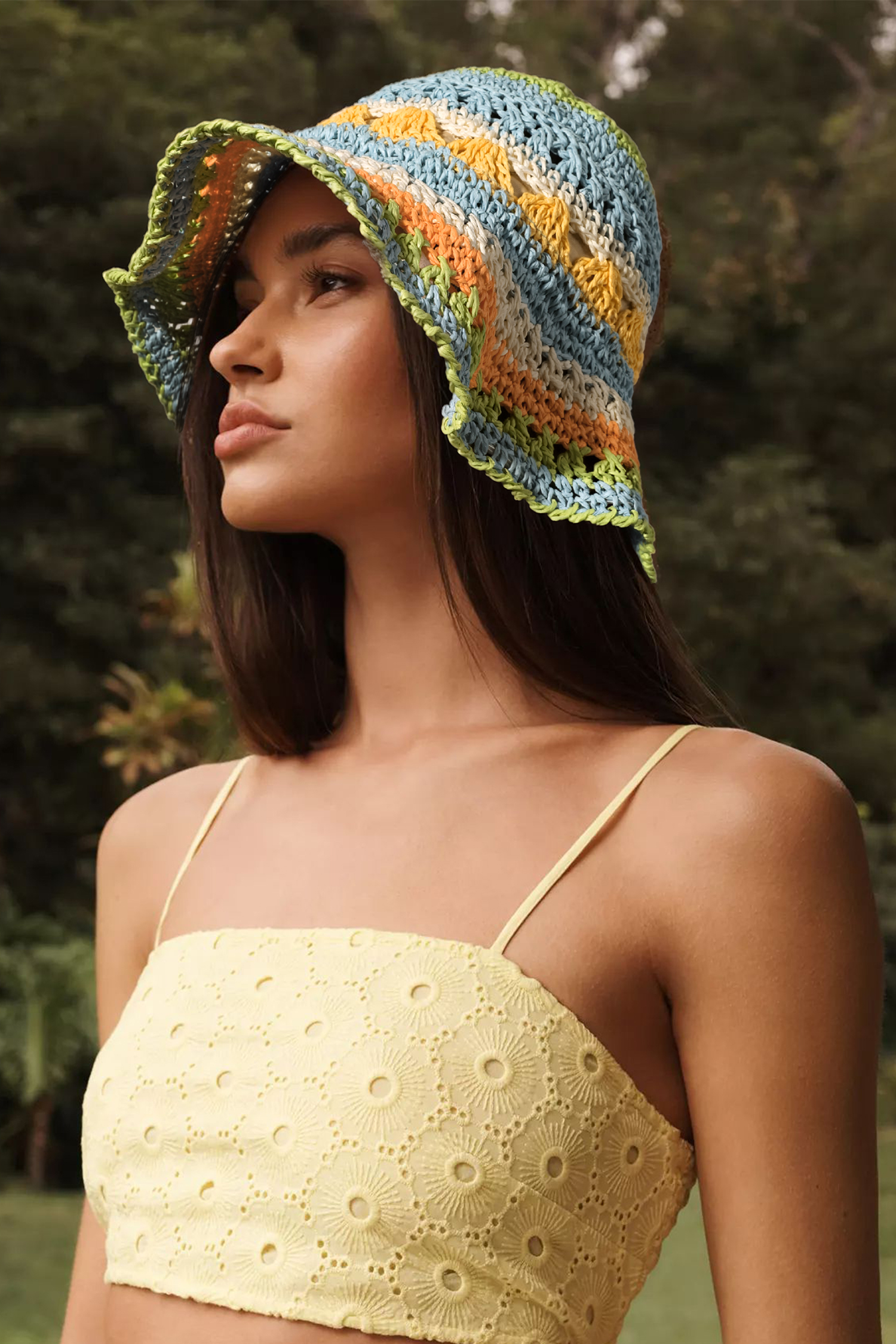 White Papyrus Weaving Straw Fisherman Hat