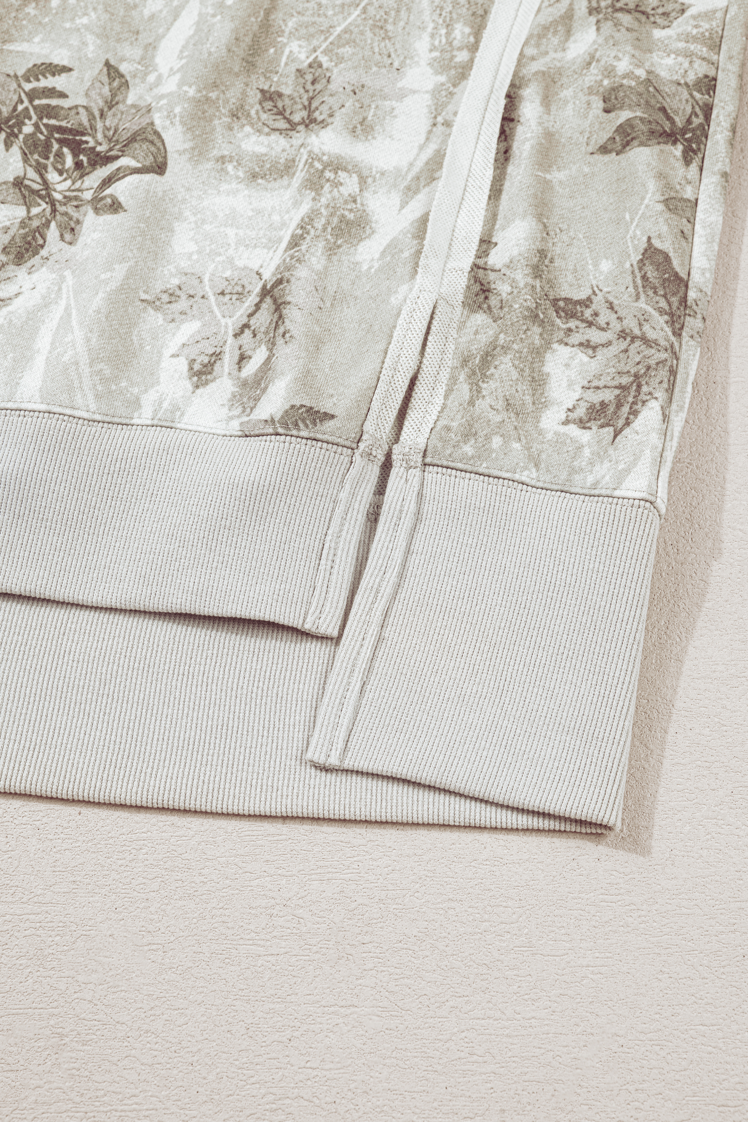 Beige Camo Print Baggy Drawstring Jogger Sweatpants