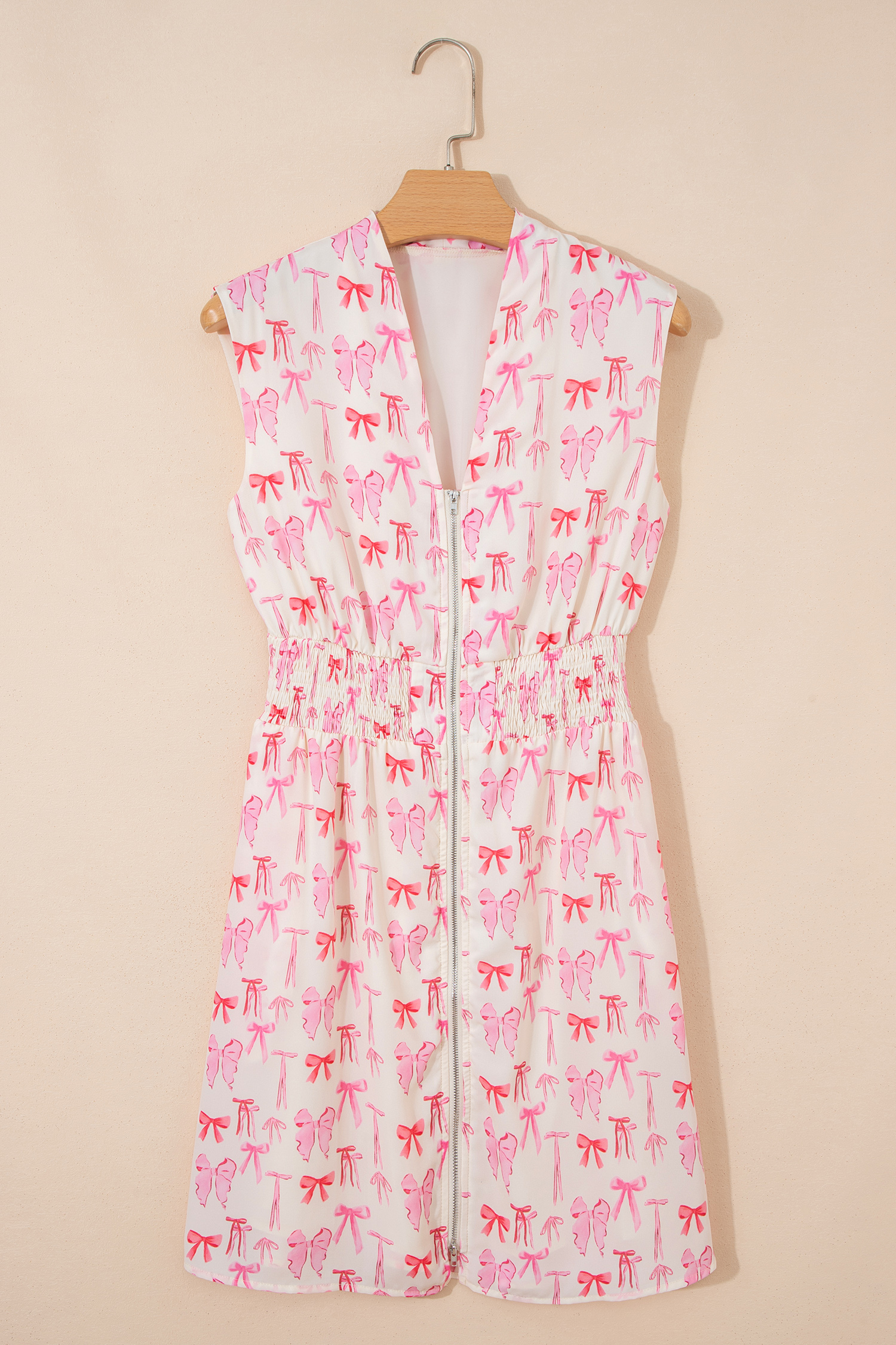 Coffee Plaid Print Full Zipper Cinched Waist Fit Flare Sleeveless Maxi Dress