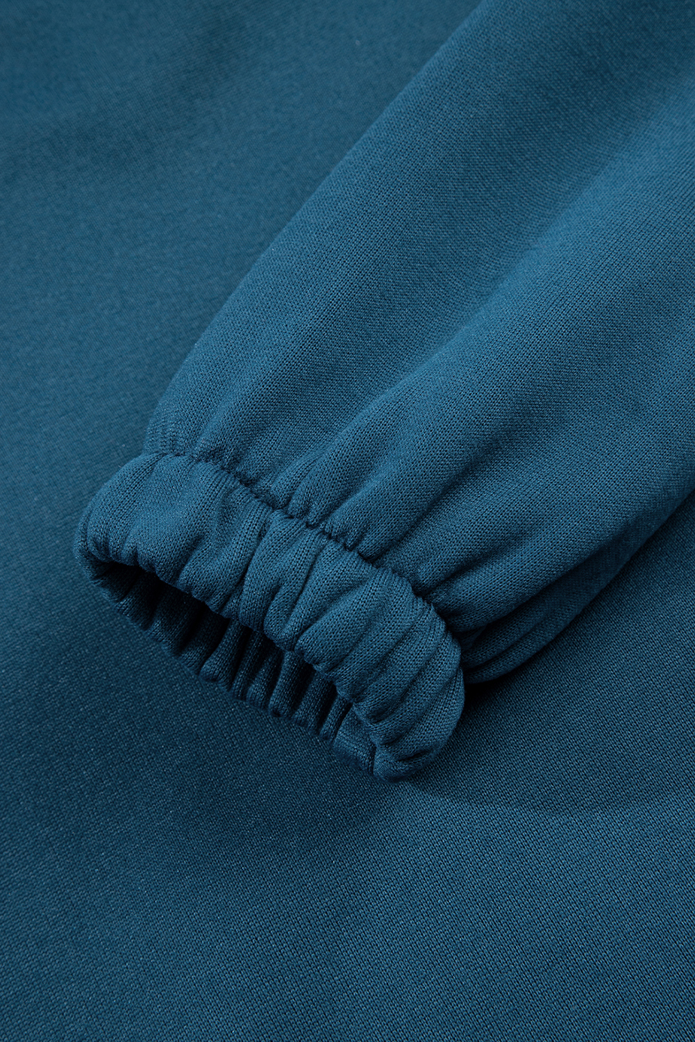 Peacock Blue Cozy Hooded Sweatshirt Drawstring Elastic Waistband Cargo Pant Set