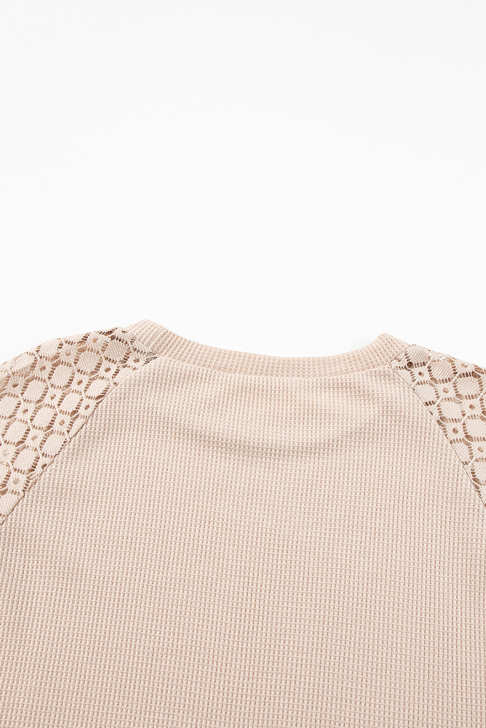 White Lace Long Sleeve Textured Pullover