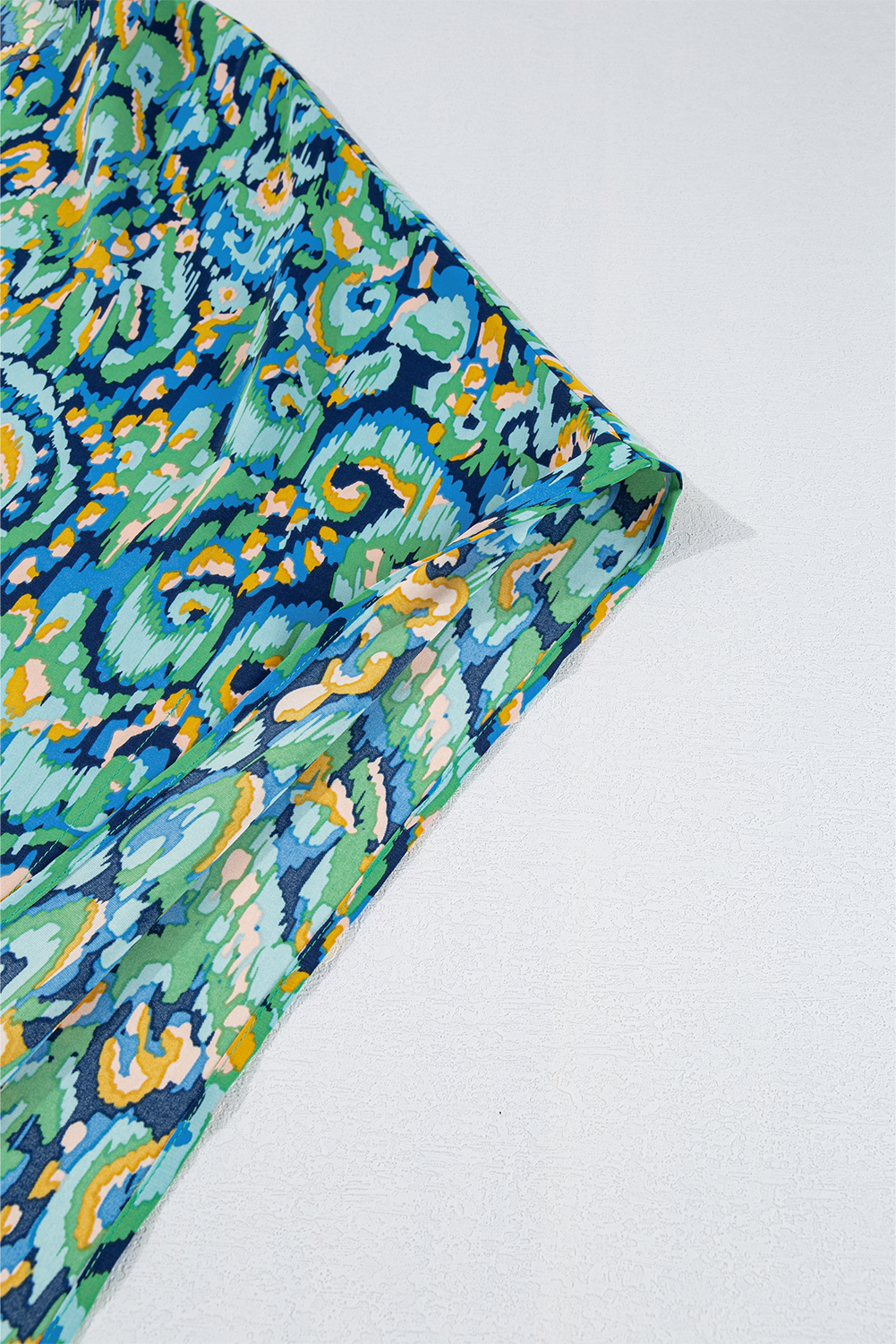 Pink Abstract Print V Neck Half Sleeve Loose Fit Tunic Blouse