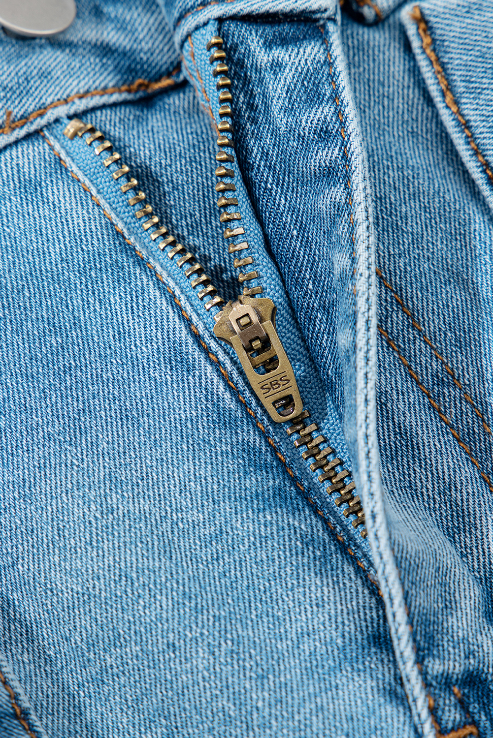 Dusk Blue Acid Wash Bowknot Details High Waist Denim Skirt