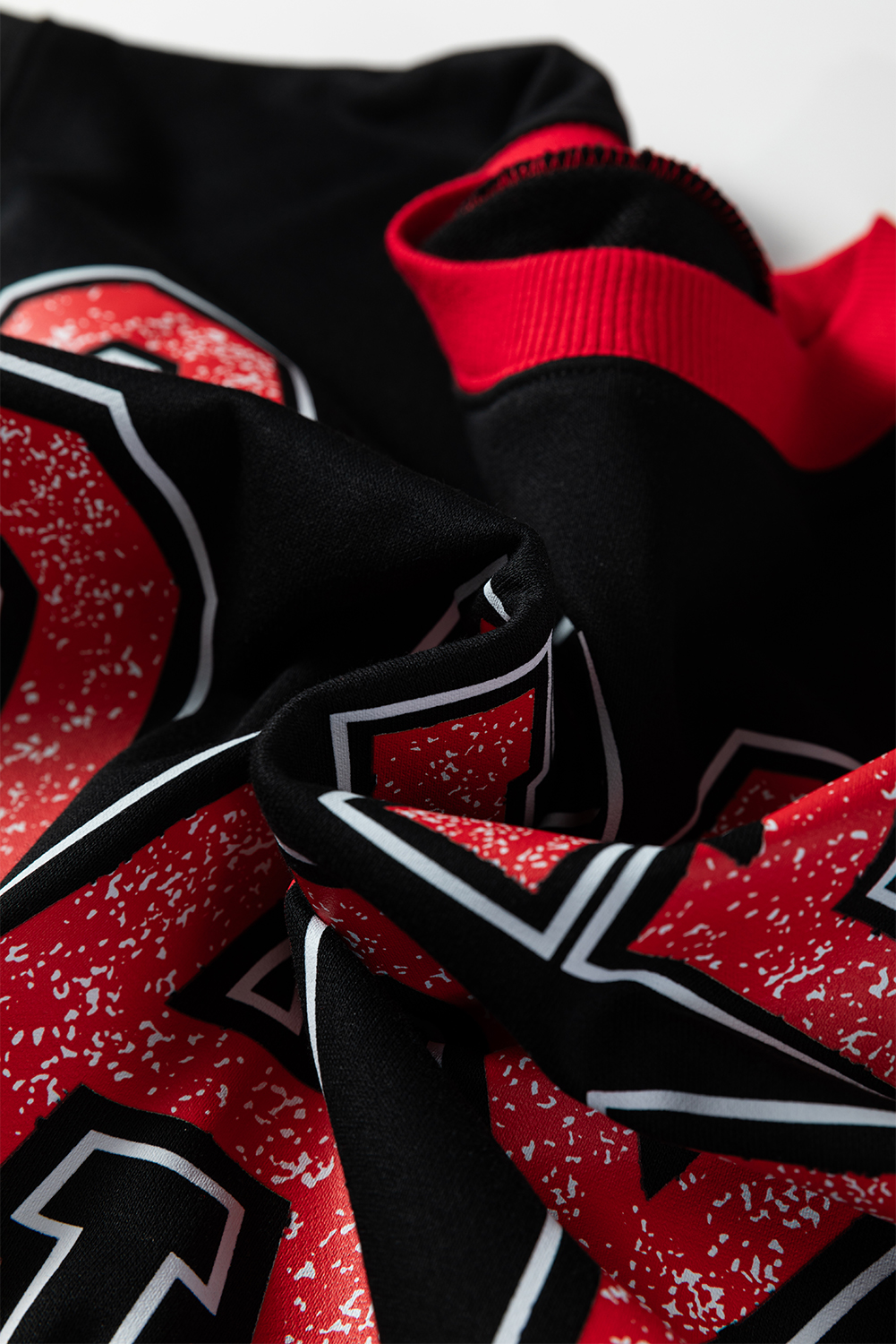 Black GAME DAY Letter Graphic Varsity Striped Detail Baggy Sweatshirt