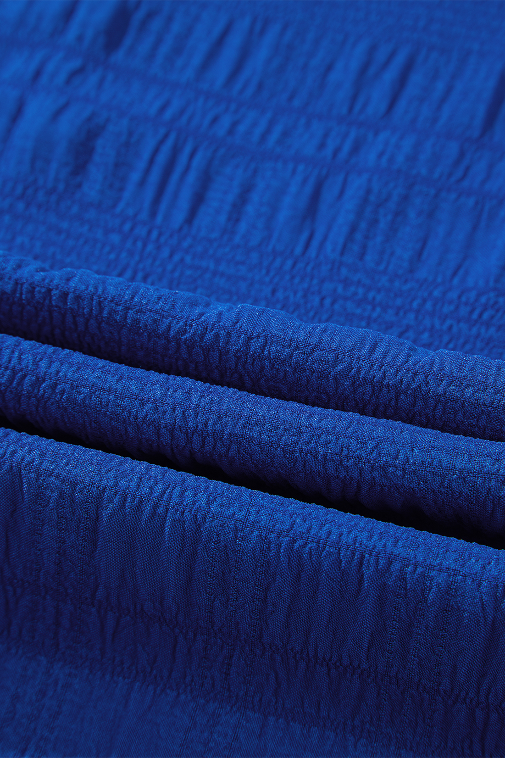 Dark Green Textured Ruffled Sleeve Round Neck Top