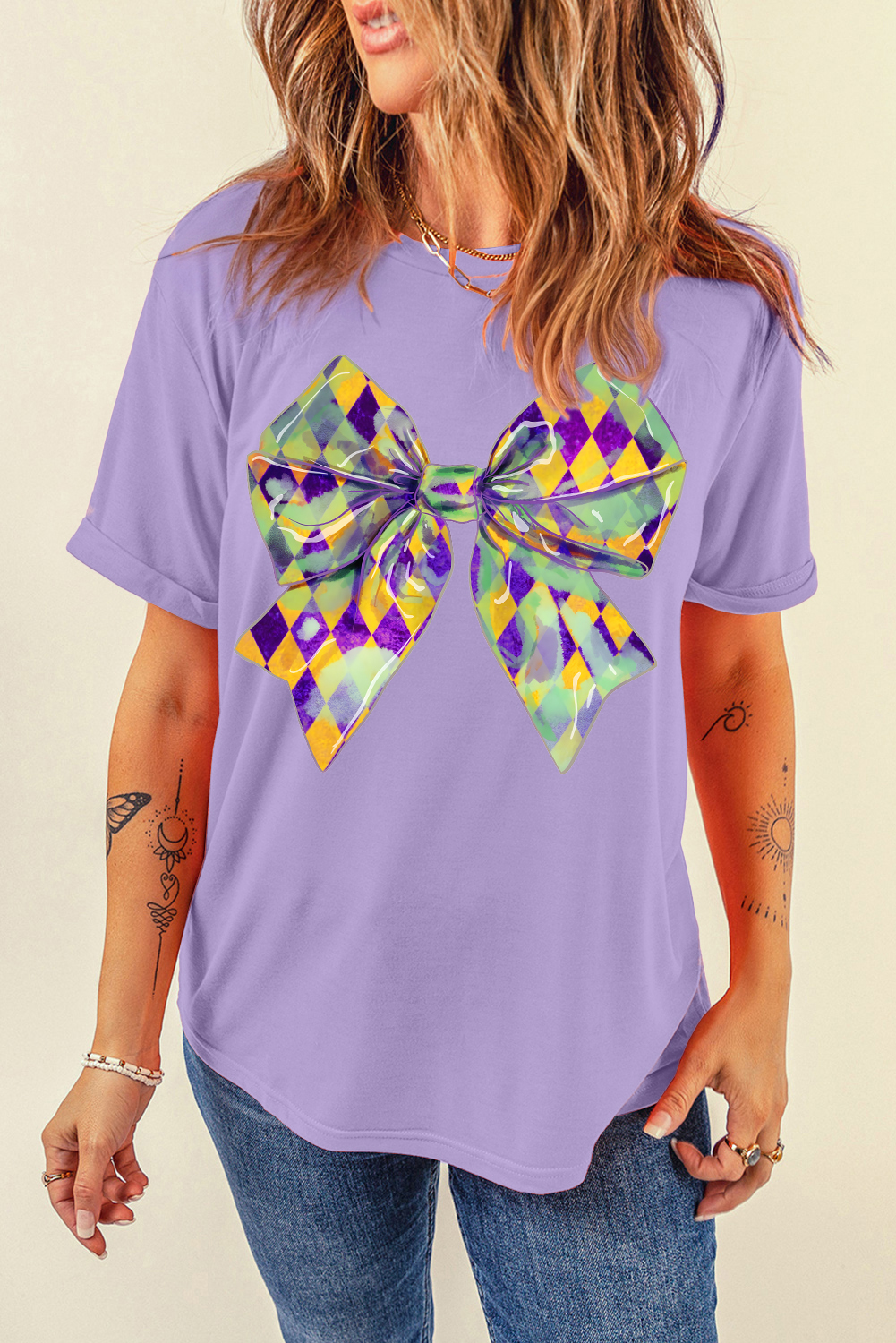Wisteria Sequin mardi gras Graphic T Shirt