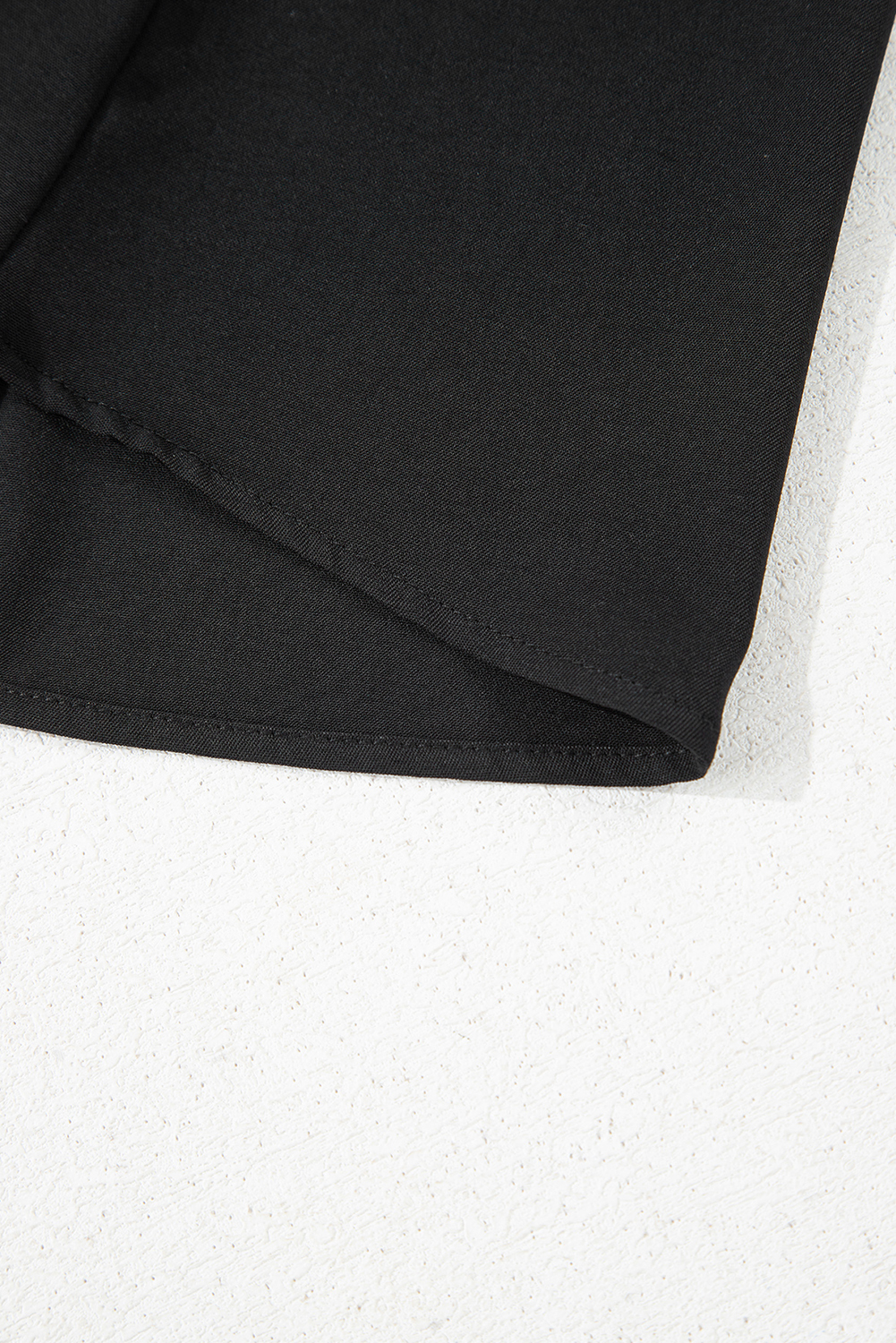 Black Pinched V Neck Tie Loose Tank Top