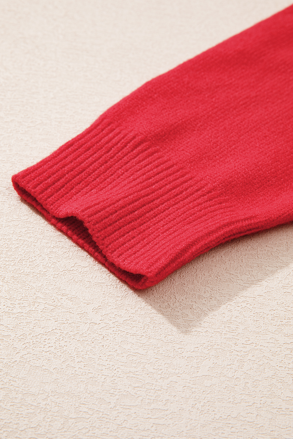 Fiery Red Tinsel Merry Letter Drop Shoulder Baggy Sweater