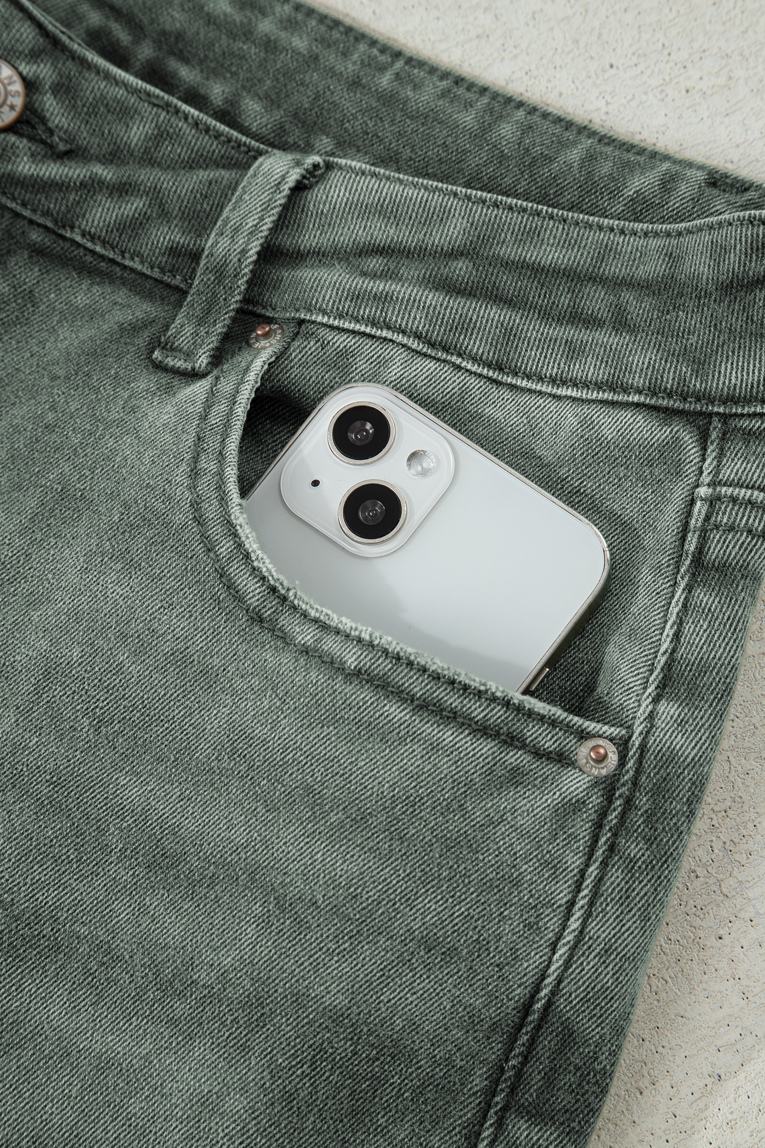 Four Leaf Clover Slight Distressed Raw Edge Wide Leg Jeans