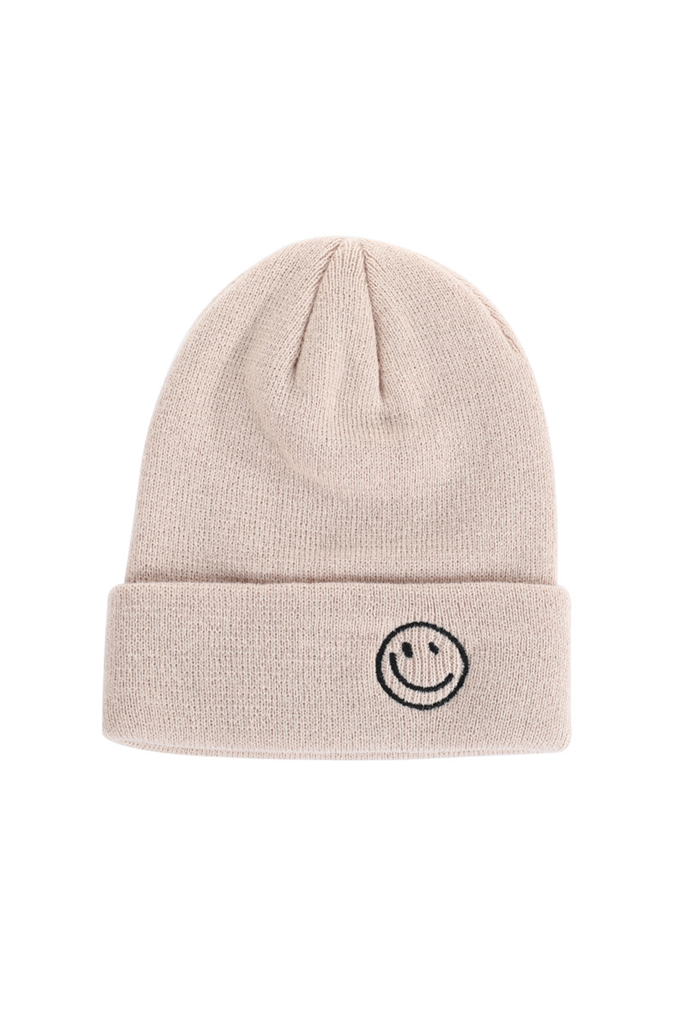 White Smiley Face Eaveless Beanie Hats
