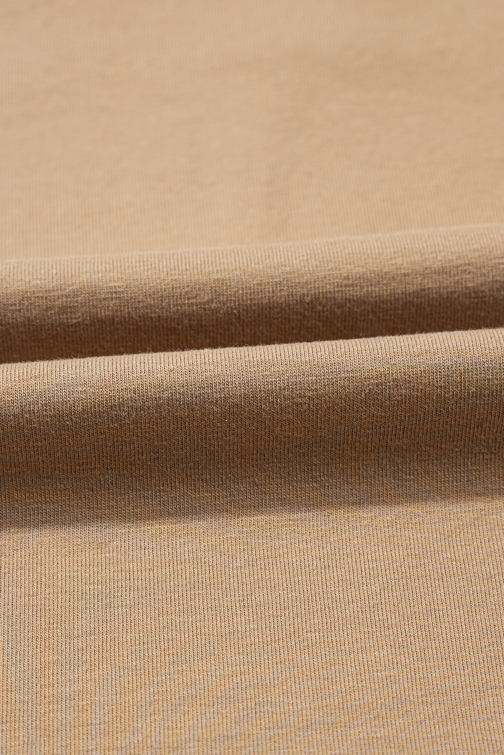 Pale Khaki Long Sleeve Buttons V Neck Slim Fit Top