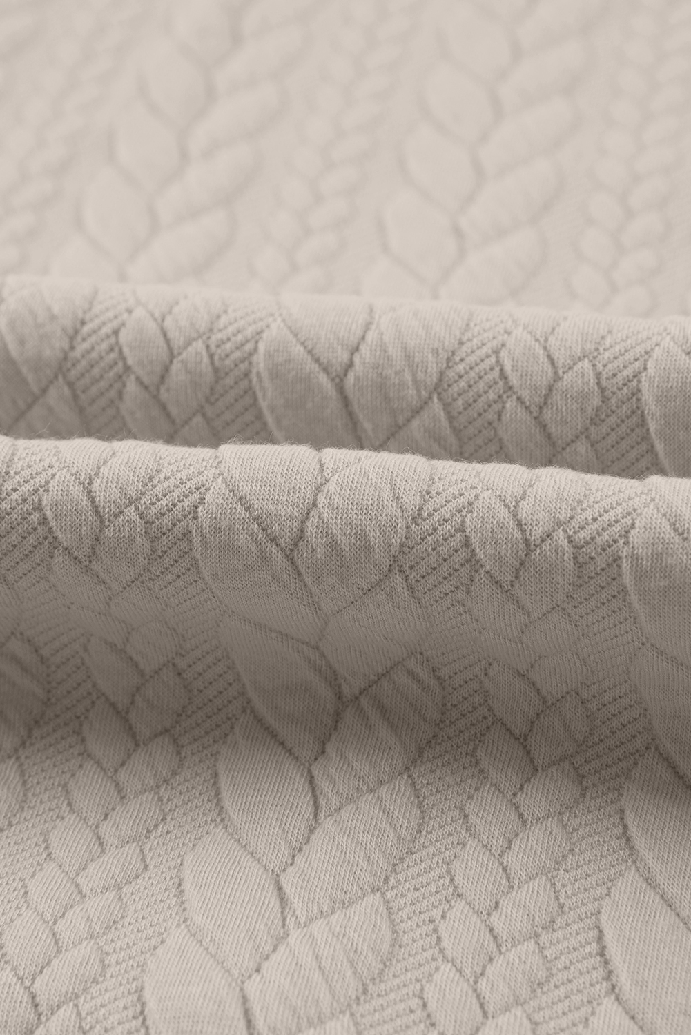 Smoke Gray Cable Textured Baggy Solid Hoodie