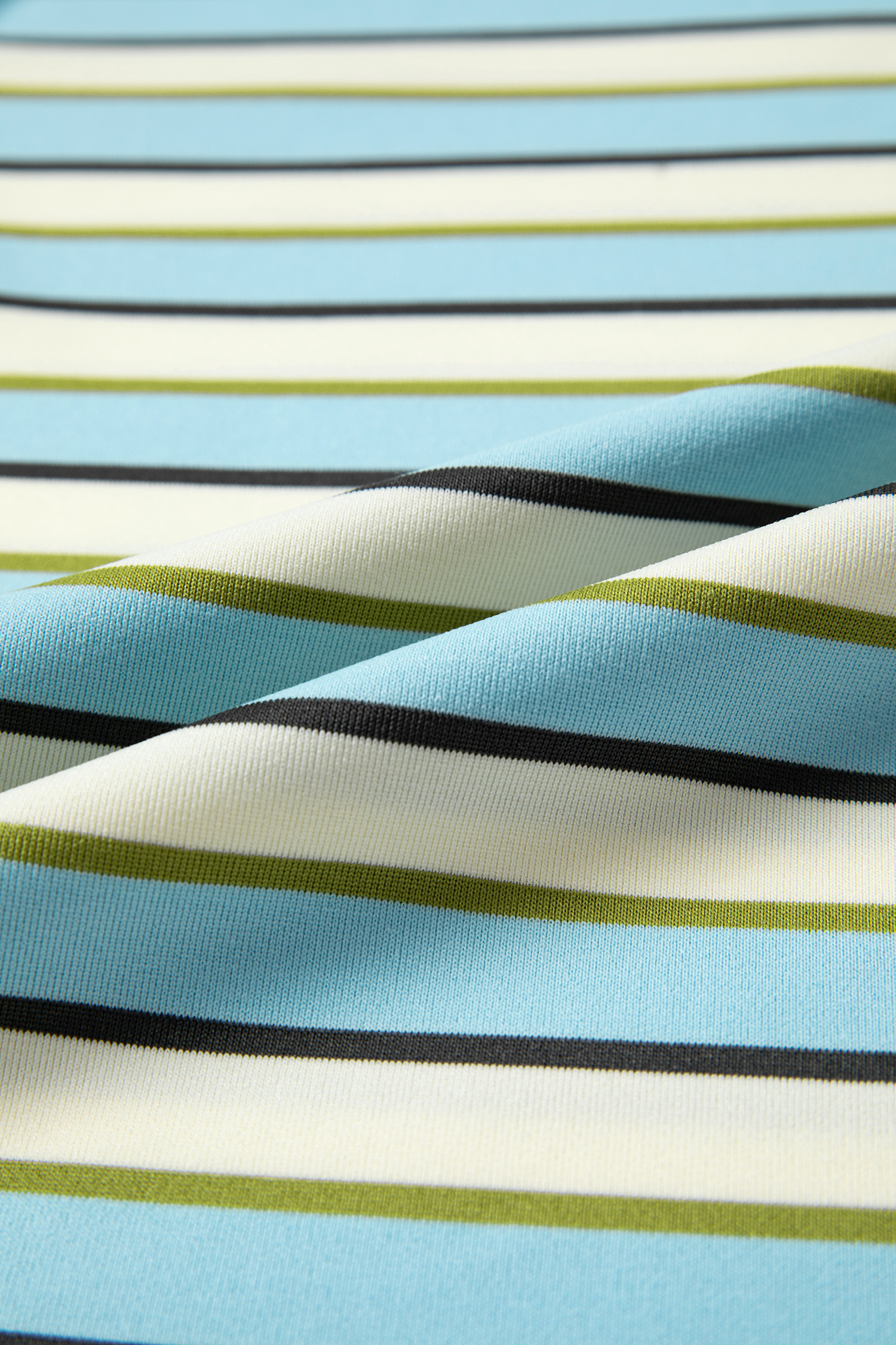 Multicolour Striped Round Neck Ribbed Knit Long Sleeve Top