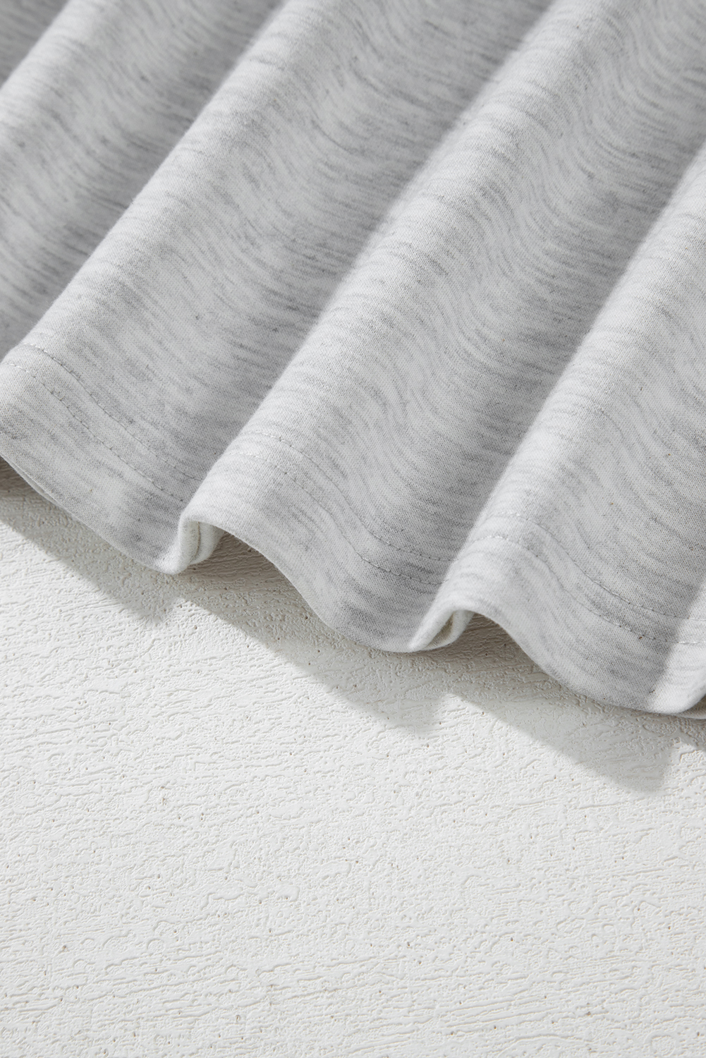 Dearlovers Light Grey Two Tone Contrast Waffle Knit Patched Buttoned V Neck Top