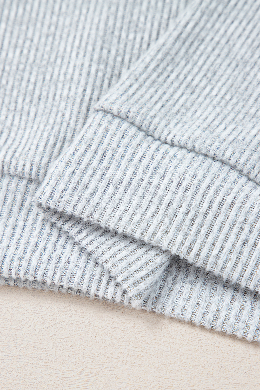 Contrast Ribbed Loose Fit Long Sleeve Top