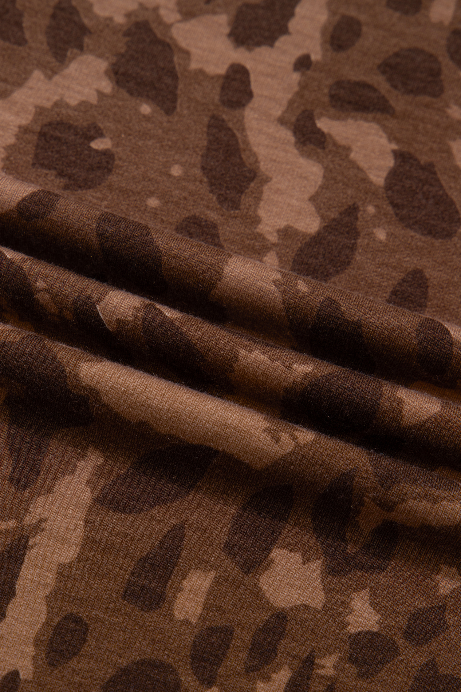 Brown Leopard Loose Tee Drawstring Waist Barrel Pants Set