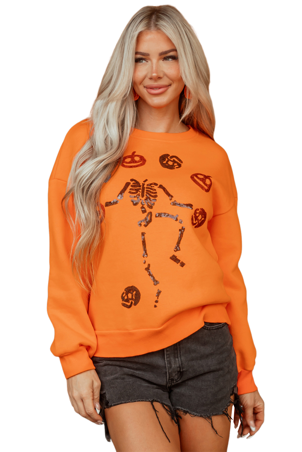 Carrot Dancing Critters Sequin Halloween Crewneck Sweatshirt