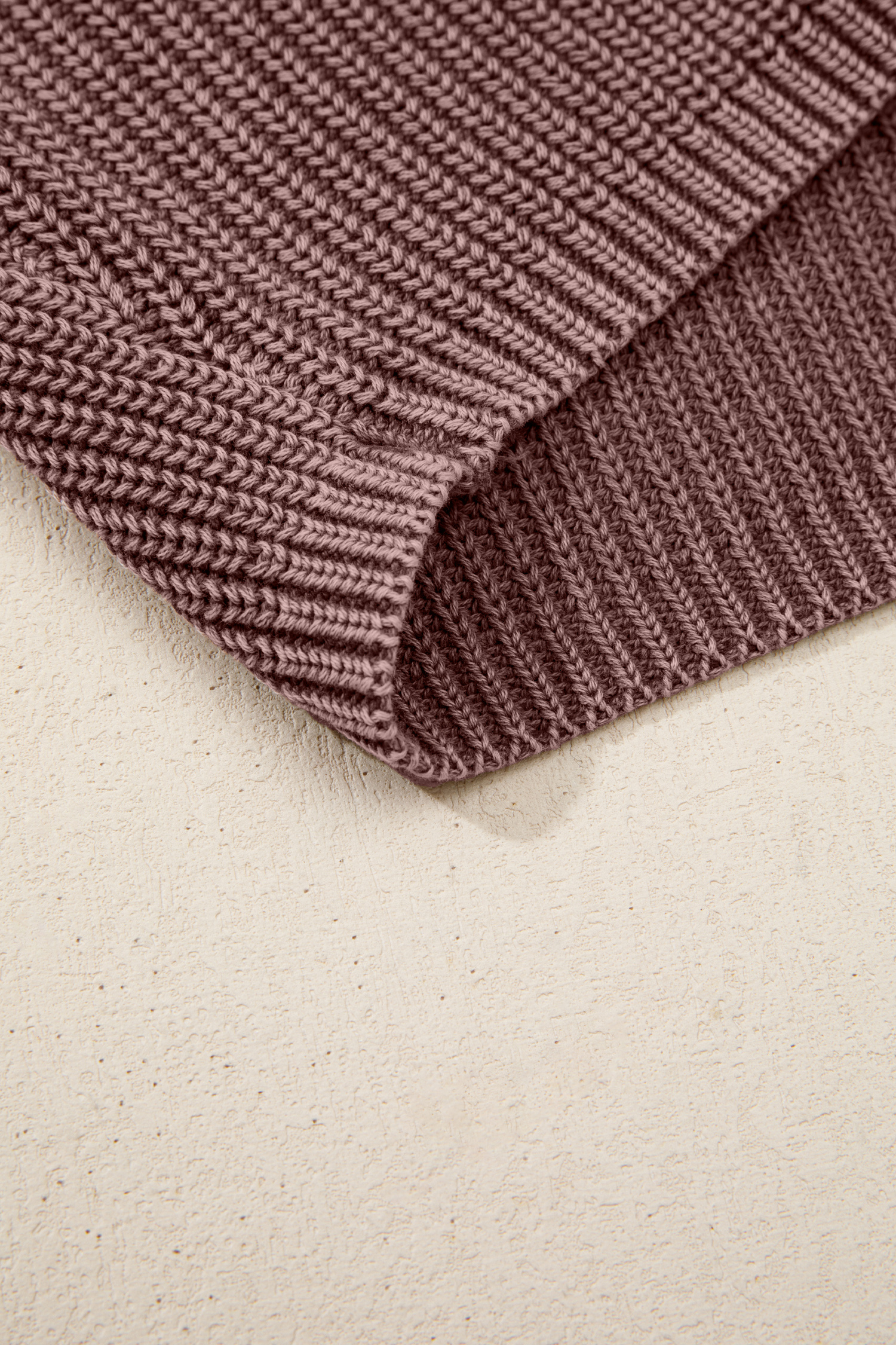 Dark Brown Mineral Washed Knit Button Polo Collar Loose Sweater