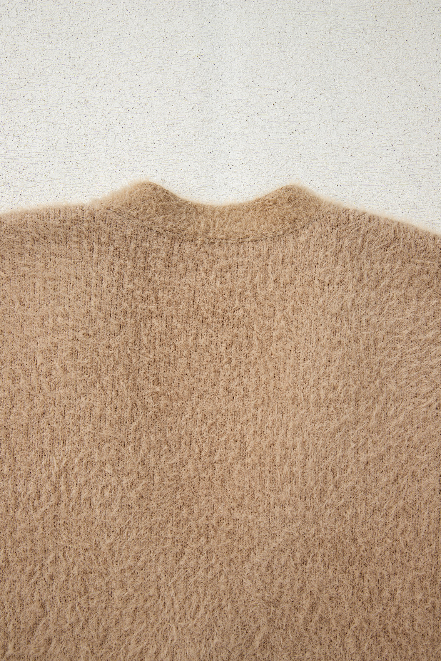 White Fuzzy Buttoned Front Midi Solid Cardigan