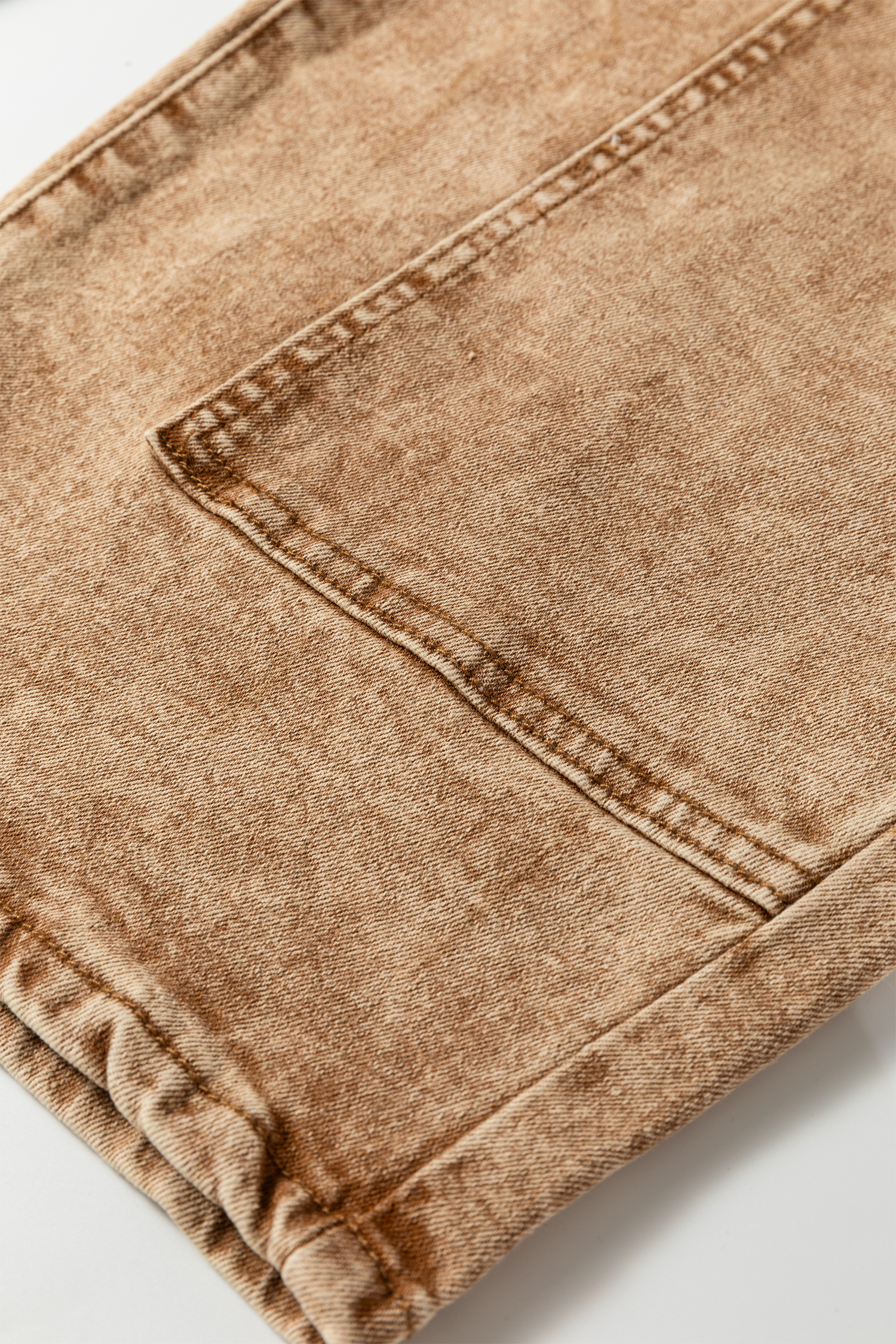 Smoke Gray Acid Wash Barrel Fit Denim Pants with Waist String