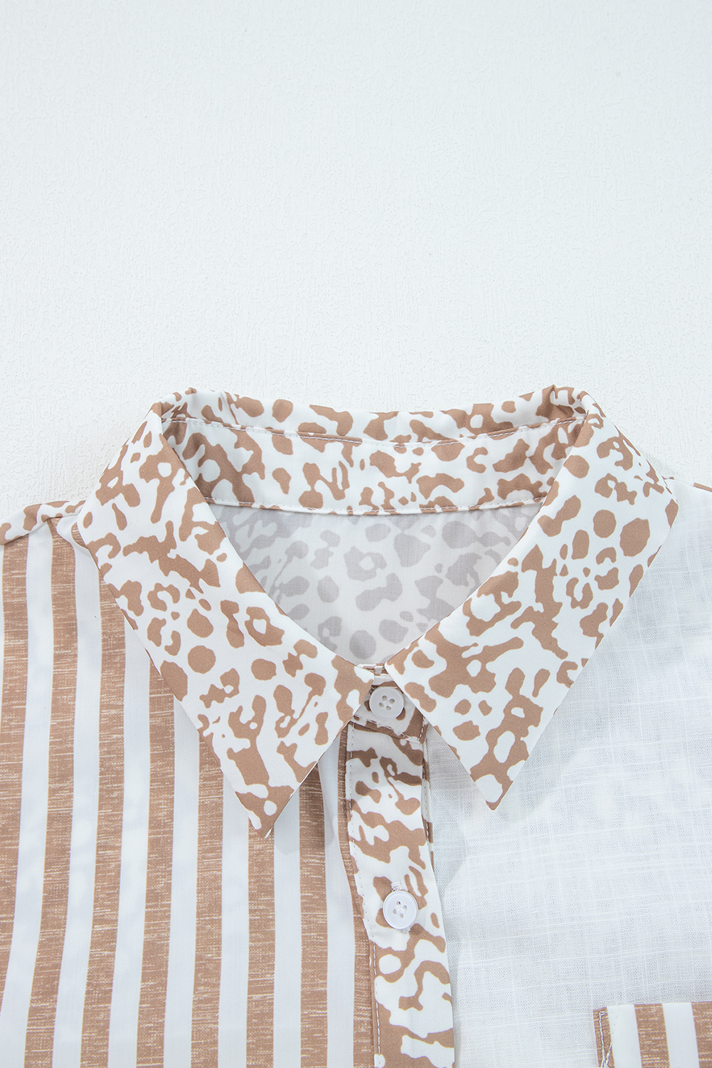 Sky Blue Leopard Striped Western Casual Shirt